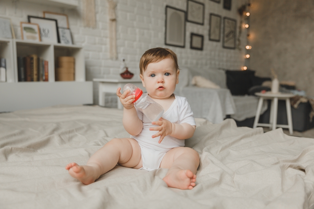 Baby with bottle